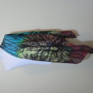 Asian Eye Silk Scarf  Watercolor Artisan Wearable Art To Wear